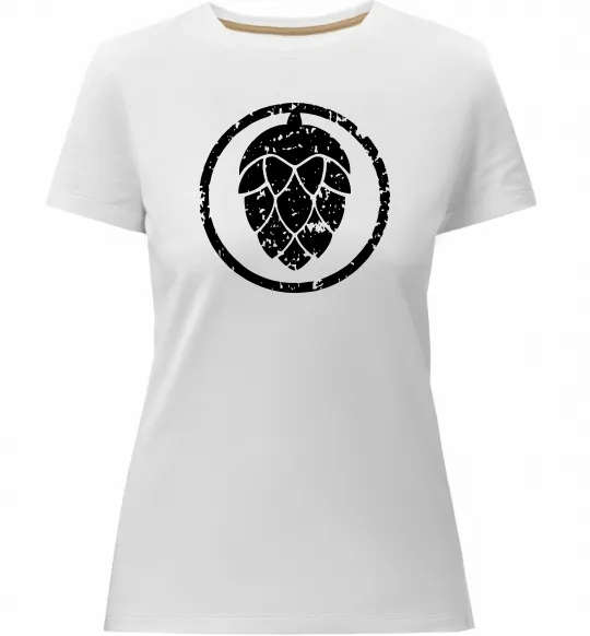 Женская премиум футболка Хміль Белый фото