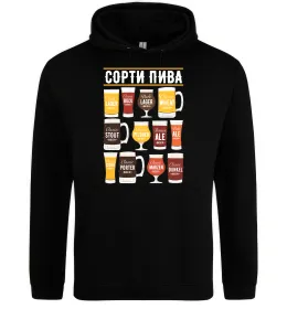 Женская толстовка (худи) Сорти пива Черный фото