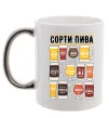 Чашка с цветной ручкой Сорти пива Серебро фото