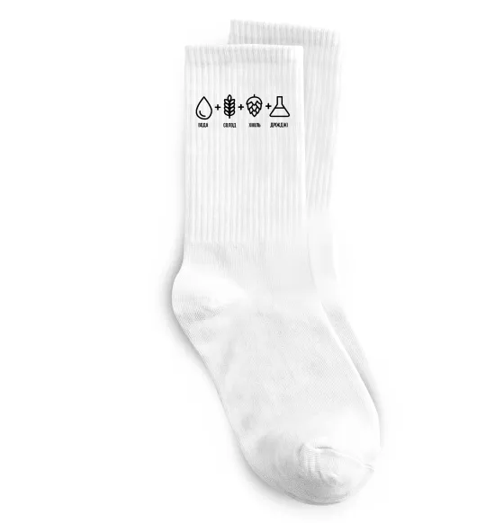 Шкарпетки Рецепт пива Білий фото