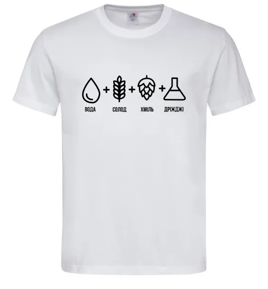 Чоловіча футболка Рецепт пива Білий фото