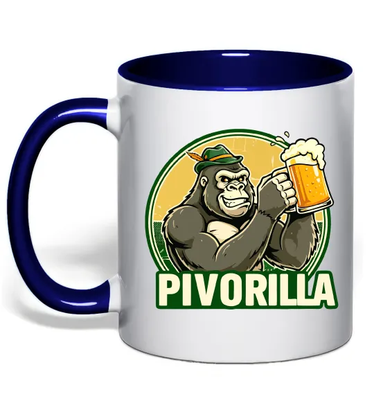 Чашка с цветной ручкой Пиворилла Глубокий темно-синий фото