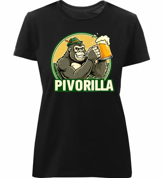 Женская премиум футболка Пиворилла Черный фото