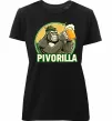 Женская премиум футболка Пиворилла Черный фото