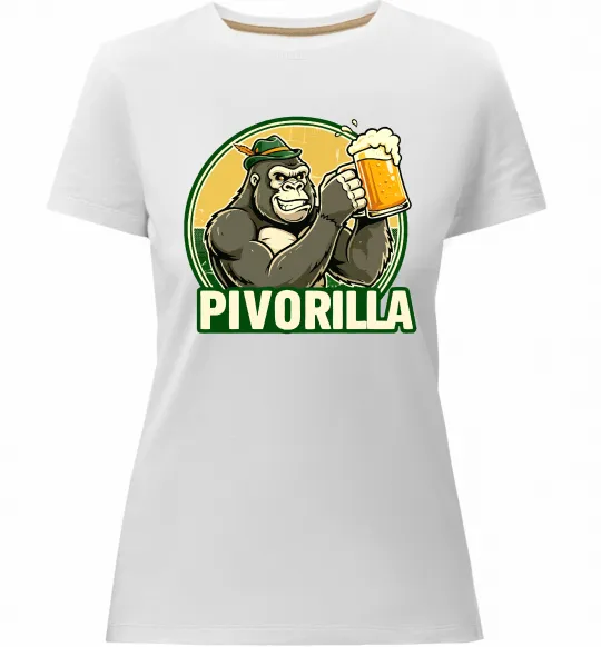 Женская премиум футболка Пиворилла Белый фото