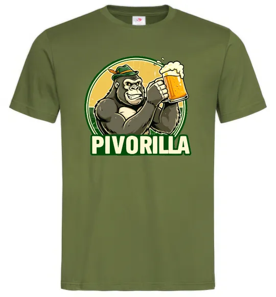 Мужская футболка Пиворилла Оливковый фото