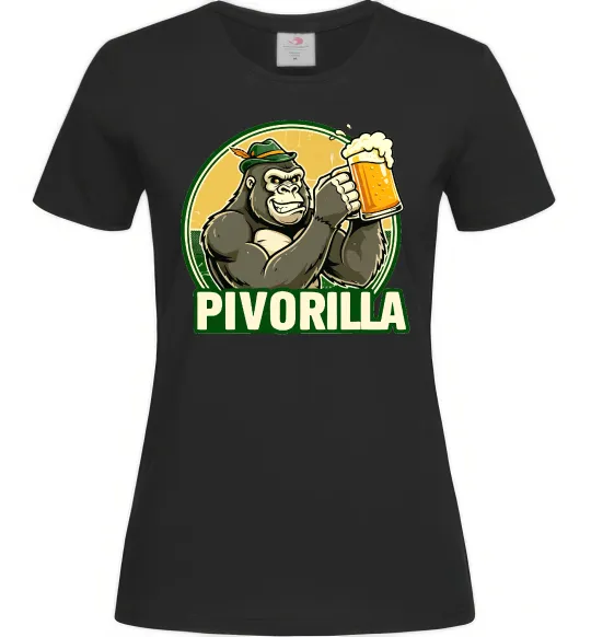 Женская футболка Пиворилла Черный фото