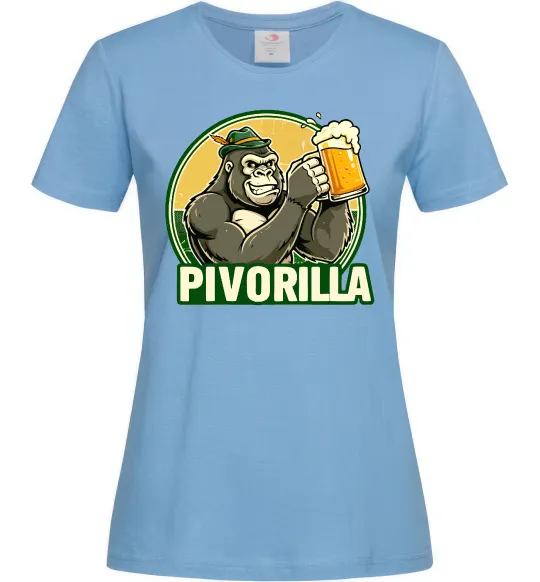 Женская футболка Пиворилла Голубой фото