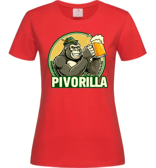 Женская футболка Пиворилла Красный фото