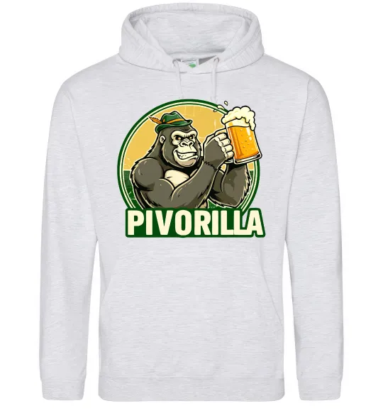 Женская толстовка (худи) Пиворилла Серый меланж фото