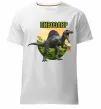 Мужская премиум футболка Пивозавр з келихом Белый фото