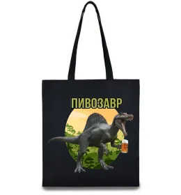 Еко-сумка Пивозавр з келихом Чорний фото
