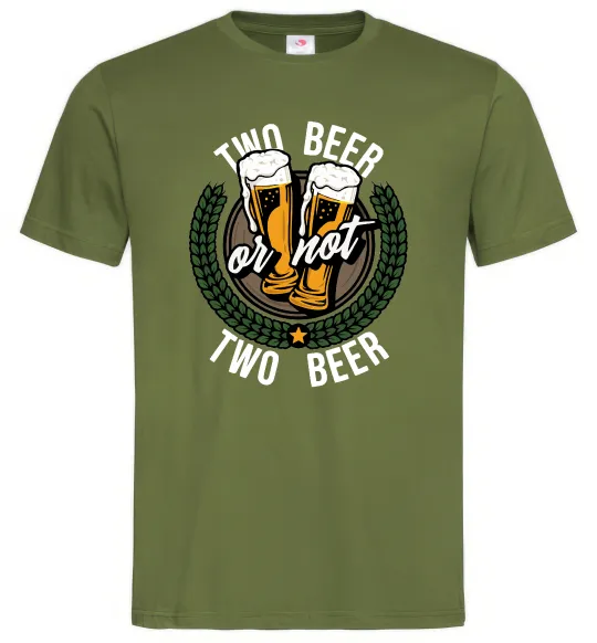 Мужская футболка Two beer or not two beer Оливковый фото