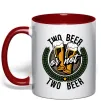 Чашка з кольоровою ручкою Two beer or not two beer Червоний фото