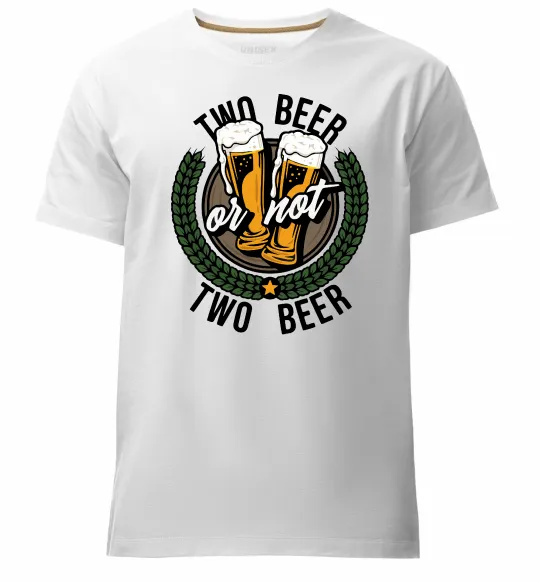 Мужская премиум футболка Two beer or not two beer Белый фото