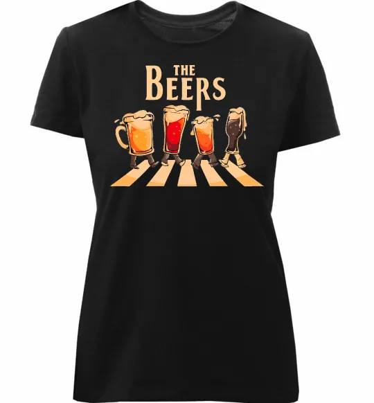Женская премиум футболка The beers Черный фото