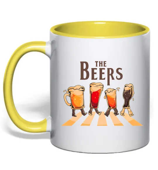 Чашка с цветной ручкой The beers Лимонный фото