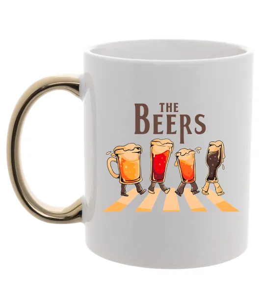 Чашка с цветной ручкой The beers Золото фото