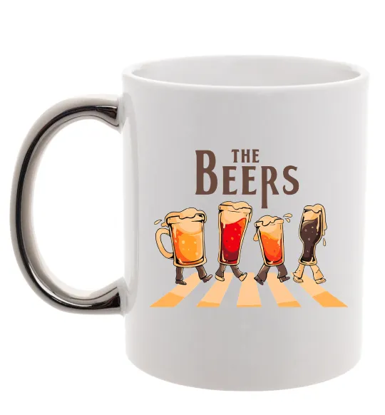 Чашка с цветной ручкой The beers Серебро фото