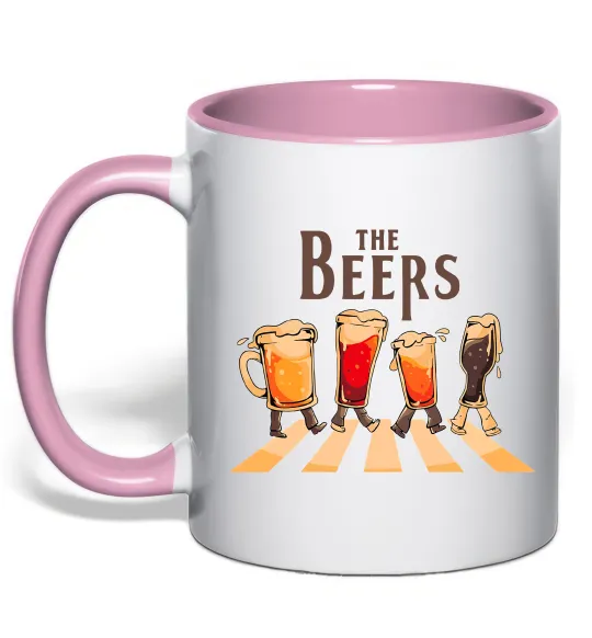 Чашка с цветной ручкой The beers Нежно розовый фото