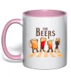 Чашка с цветной ручкой The beers Нежно розовый фото