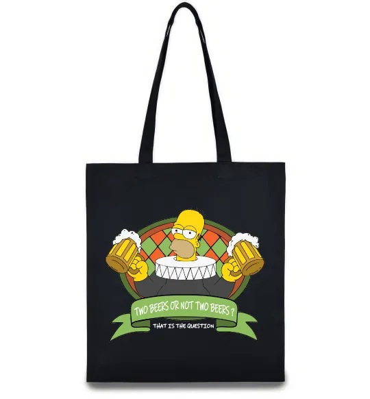 Еко-сумка Сімпсон з пивом Чорний фото