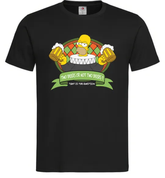 Чоловіча футболка Сімпсон з пивом Чорний фото