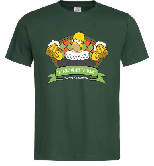 Чоловіча футболка Сімпсон з пивом Темно-зелений фото