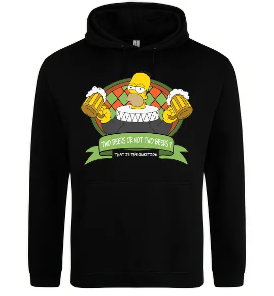 Чоловіча толстовка (худі) Сімпсон з пивом Чорний фото