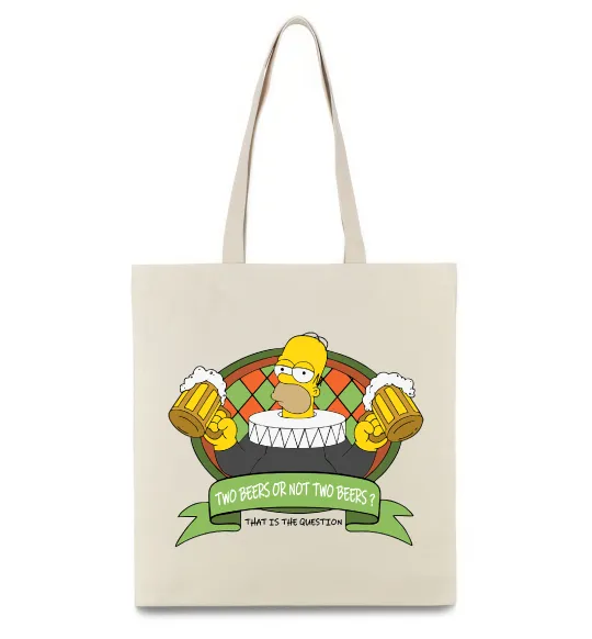 Еко-сумка Сімпсон з пивом Бежевий фото