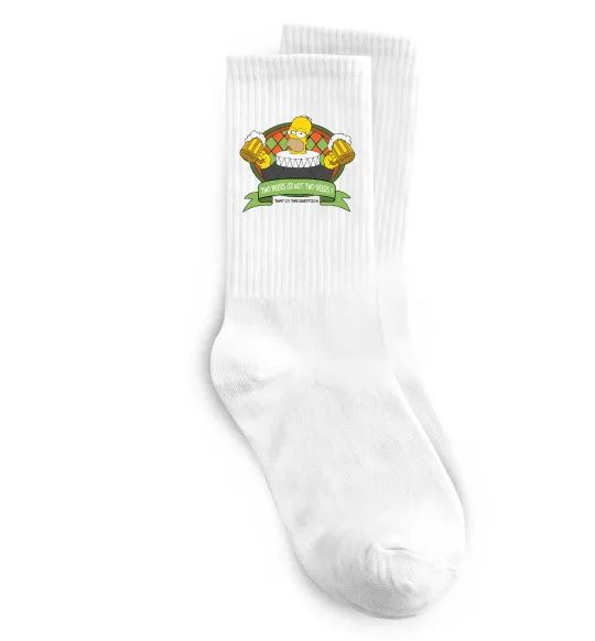 Шкарпетки Сімпсон з пивом Білий фото