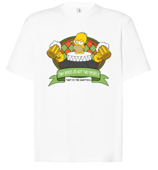 Футболка Оверсайз Сімпсон з пивом Белый фото