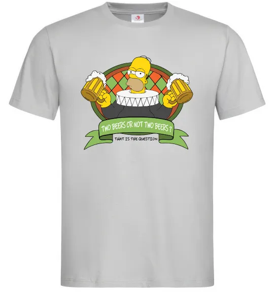Чоловіча футболка Сімпсон з пивом Сірий фото