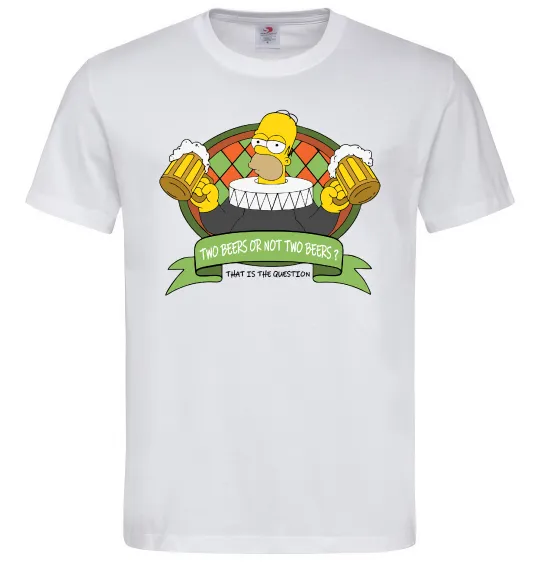 Чоловіча футболка Сімпсон з пивом Білий фото