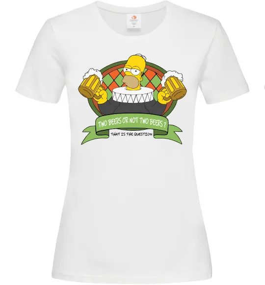 Женская футболка Сімпсон з пивом Белый фото