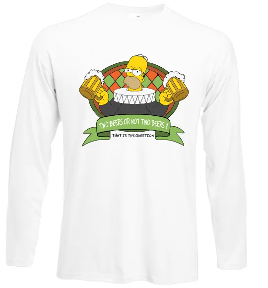 Лонгслів Сімпсон з пивом Білий фото