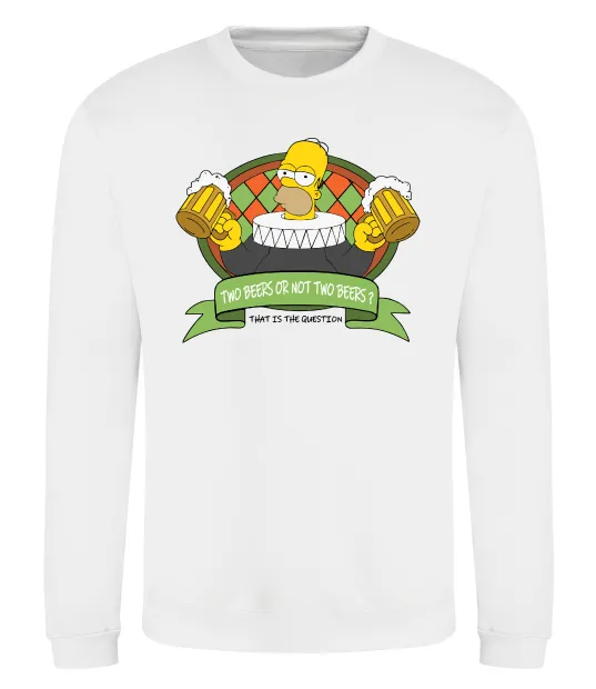 Світшот Сімпсон з пивом Білий фото