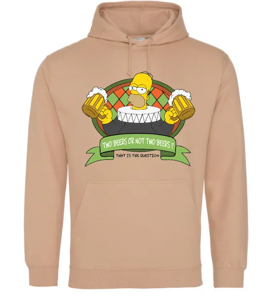 Чоловіча толстовка (худі) Сімпсон з пивом Пісочний фото
