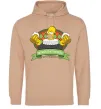 Чоловіча толстовка (худі) Сімпсон з пивом Пісочний фото