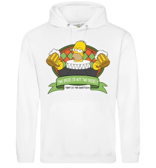 Женская толстовка (худи) Сімпсон з пивом Белый фото