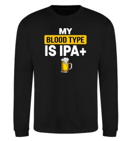 Свитшот My blood type is IPA+ Черный фото