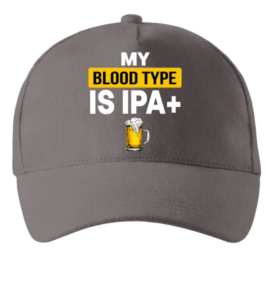 Кепка My blood type is IPA+ Серый фото