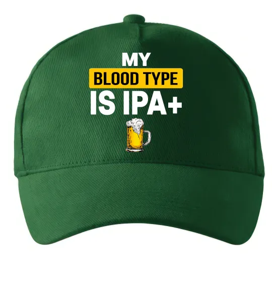 Кепка My blood type is IPA+ Темно-зеленый фото
