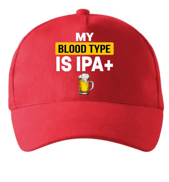 Кепка My blood type is IPA+ Красный фото