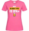 Жіноча футболка My blood type is IPA+ Яскраво-рожевий фото