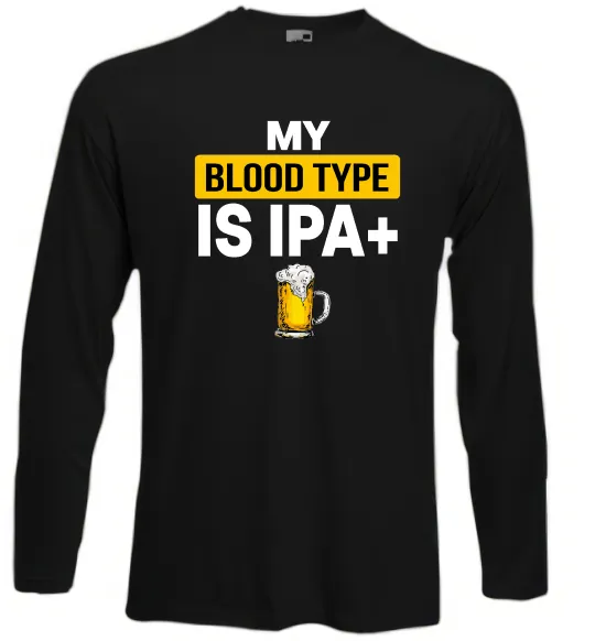 Лонгслів My blood type is IPA+ Чорний фото