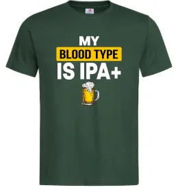 Чоловіча футболка My blood type is IPA+ Темно-зелений фото
