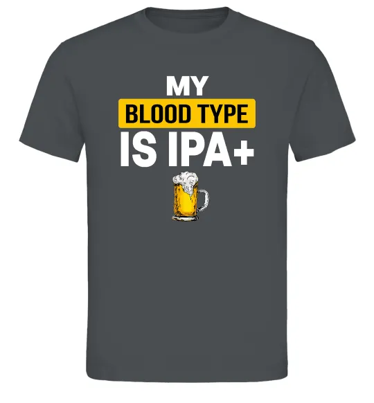 Мужская футболка My blood type is IPA+ Графит фото