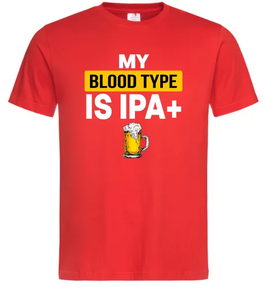Мужская футболка My blood type is IPA+ Красный фото