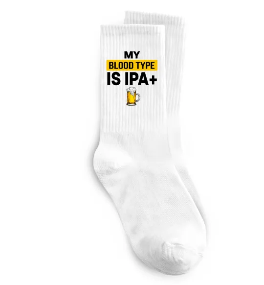 Носки My blood type is IPA+ Белый фото